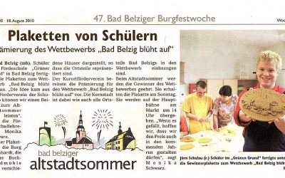 Plaketten von Schülern – Wochenspiegel 18.08.2010